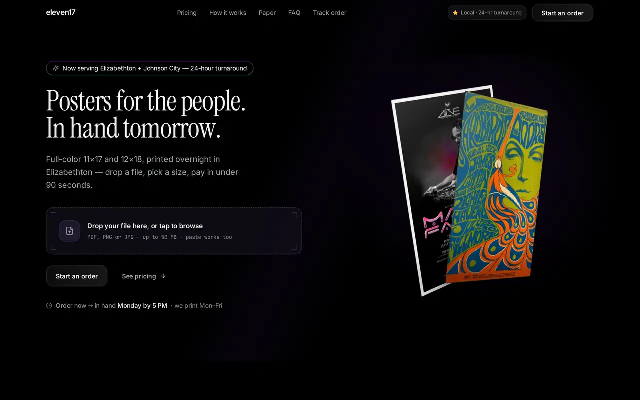the eleven17 storefront: posters for the people, in hand tomorrow